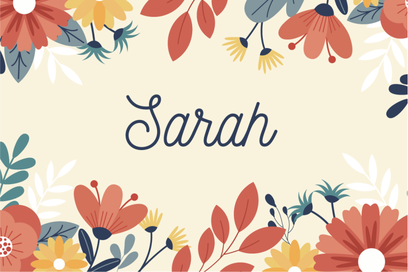 Personalized Floral Name custom vinyl carpet - TenStickers