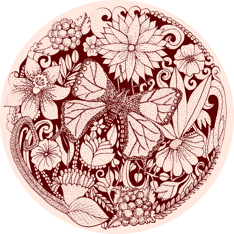 Delicate wing design floral vinyl carpet - TenStickers