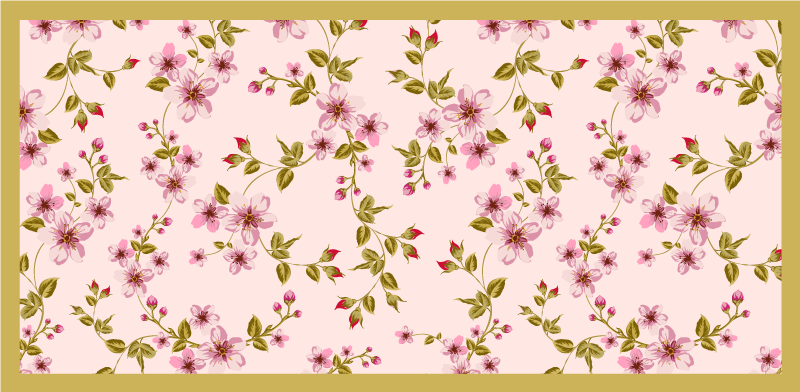 Floral Blossom Emblem floral vinyl carpet - TenStickers