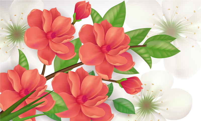 Colorful Blossom Arrangement floral vinyl carpet - TenStickers