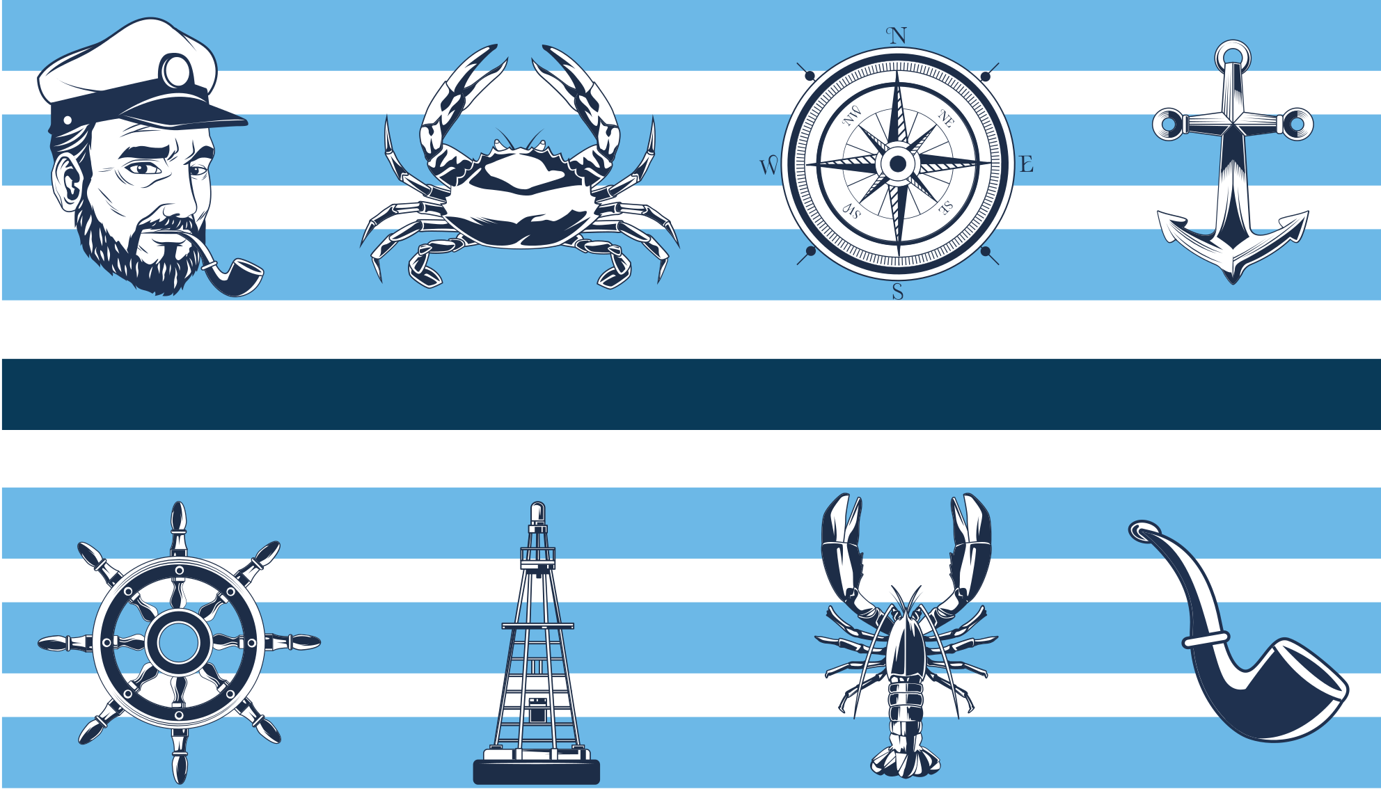 Coastal Nautical Themes bathroom vinyl carpet - TenStickers