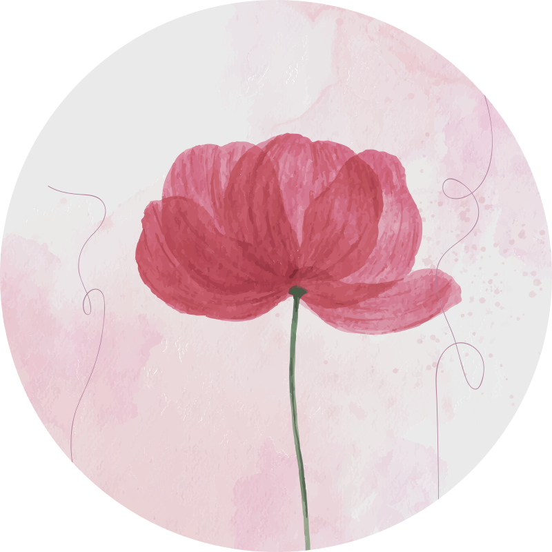 Aquarella poppy design floral vinyl carpet - TenStickers