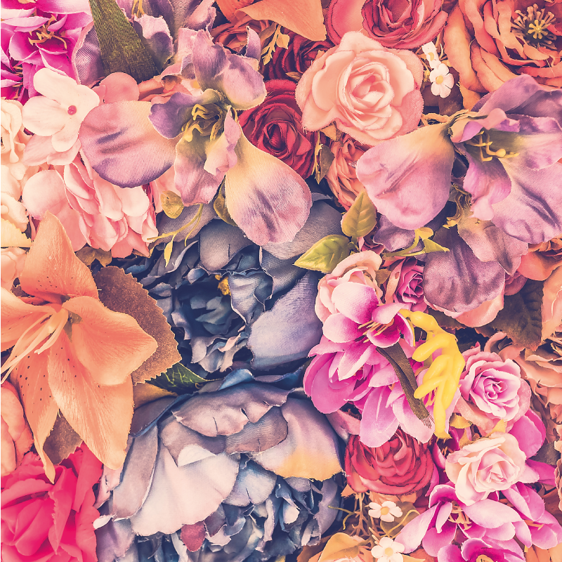 Radiant Botanical Component floral vinyl carpet - TenStickers