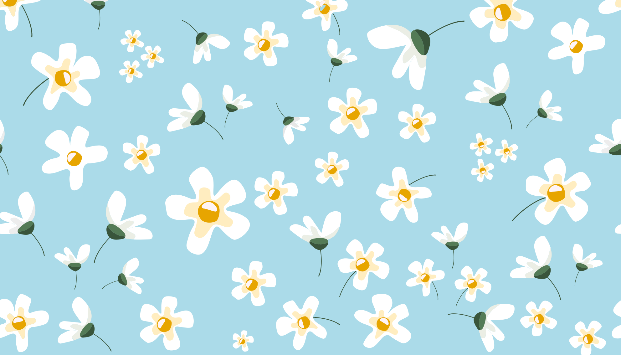 Daisy Blossom Pattern floral vinyl carpet - TenStickers