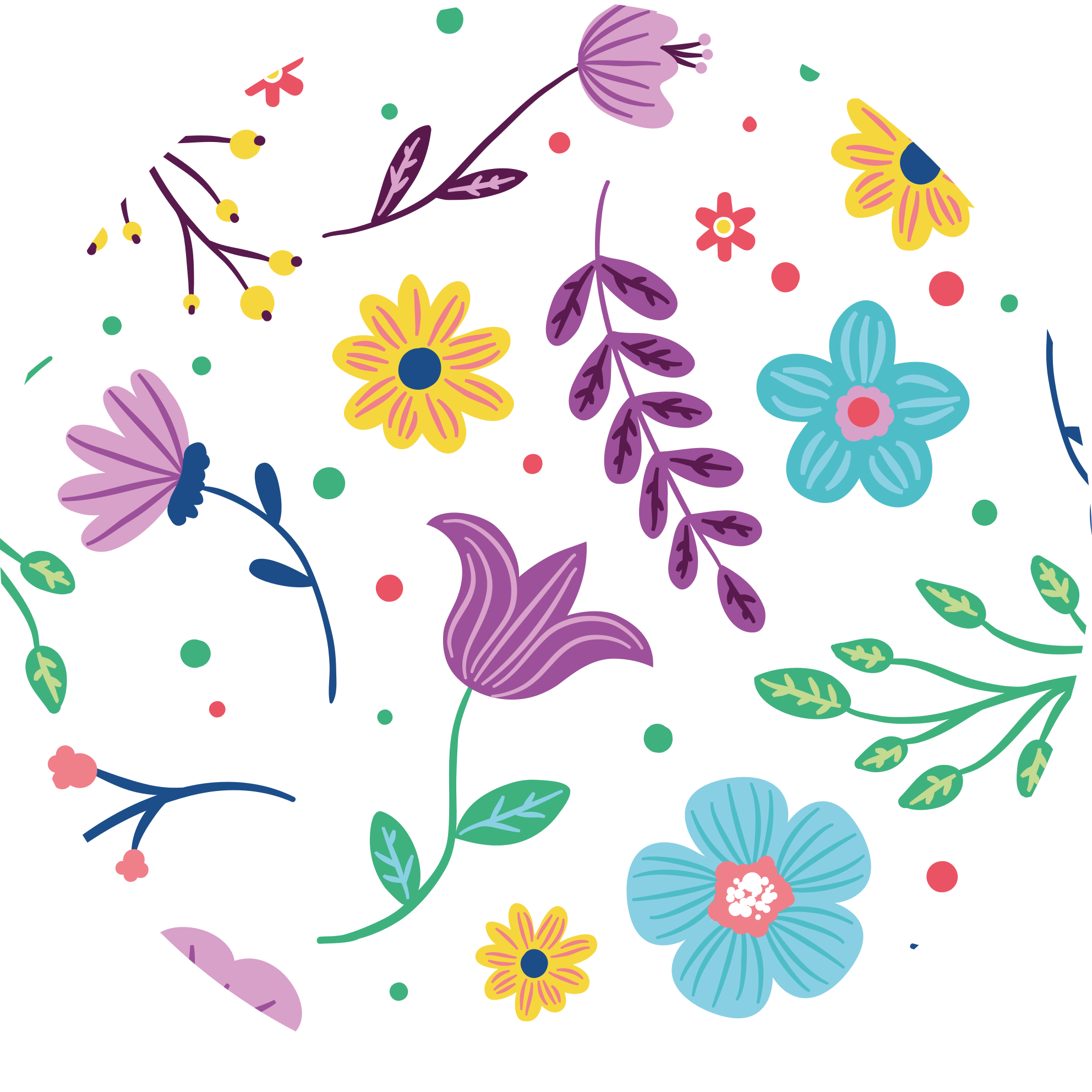 Vibrant Botanical Motivation floral vinyl carpet - TenStickers