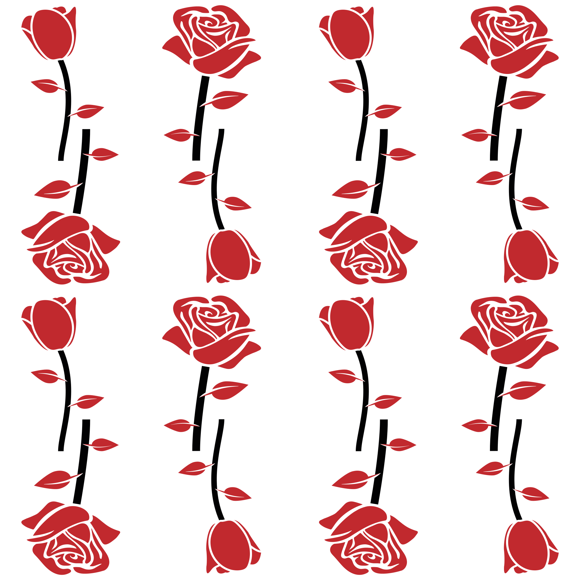 Red Rose Patterns floral vinyl carpet - TenStickers