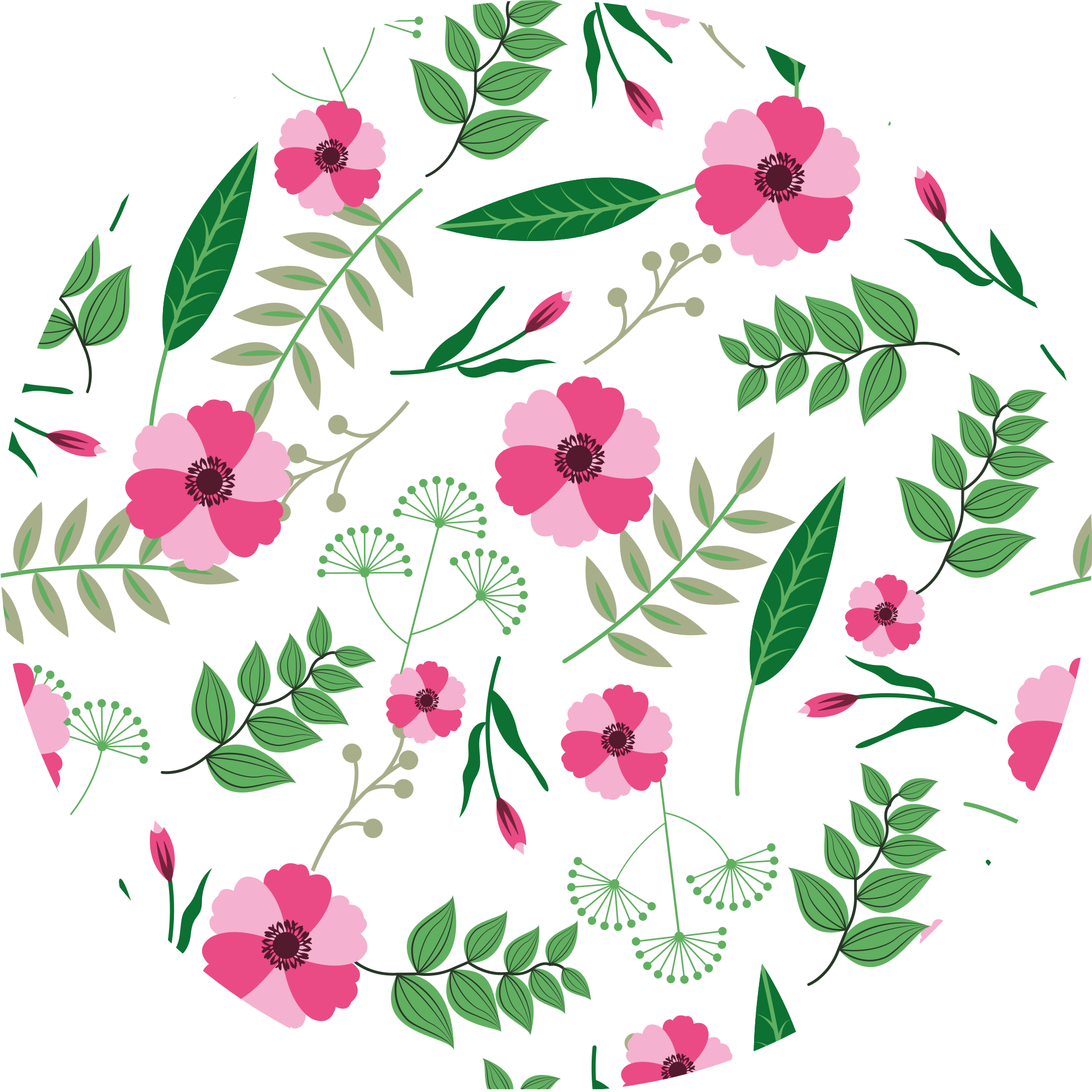 Delightful Floral Motif floral vinyl carpet - TenStickers