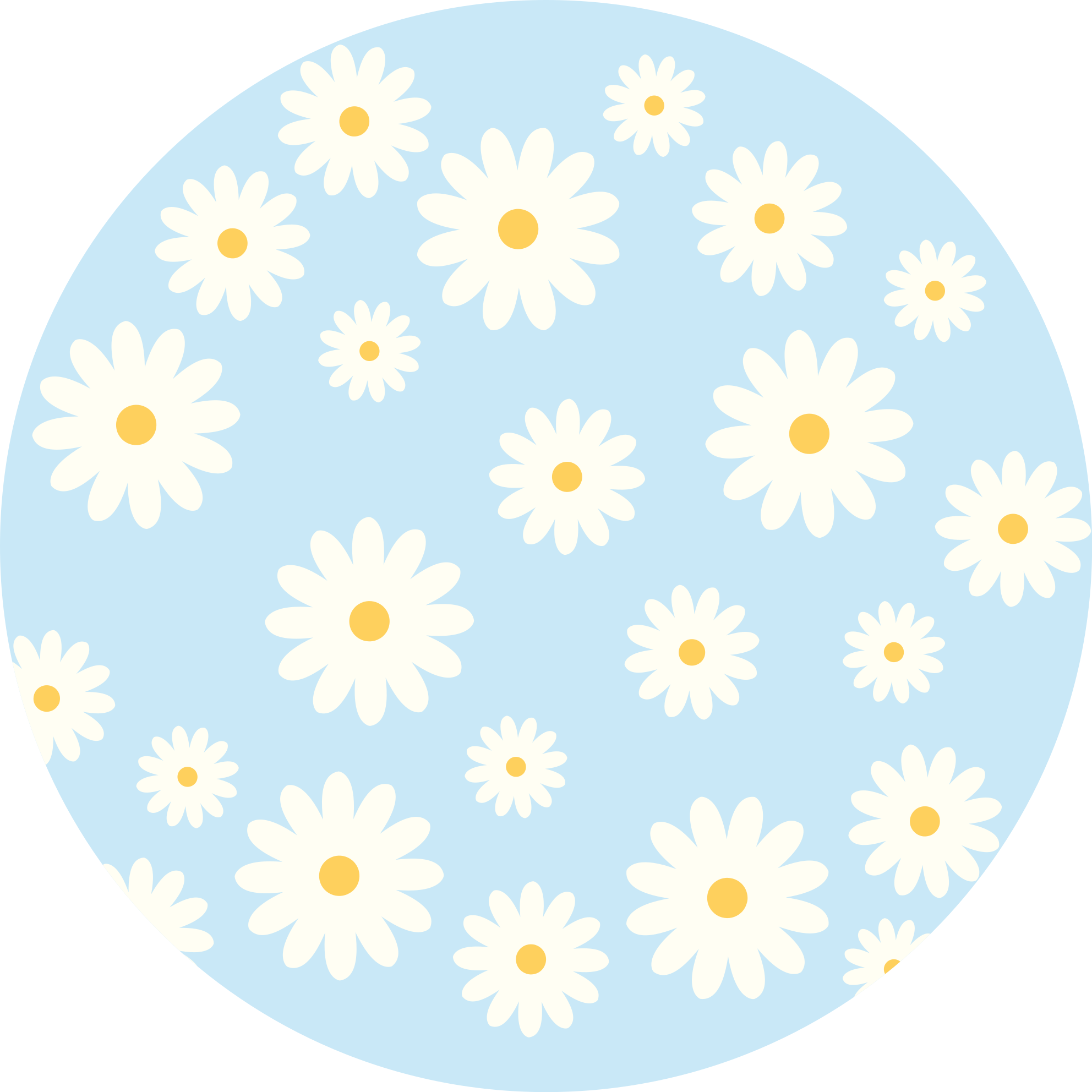 Living room vinyl carpet daisy floral design - TenStickers