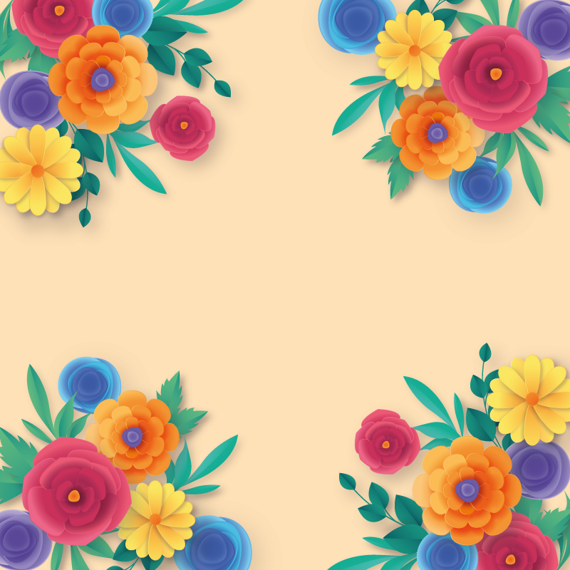 Lively blossom floral vinyl carpet - TenStickers