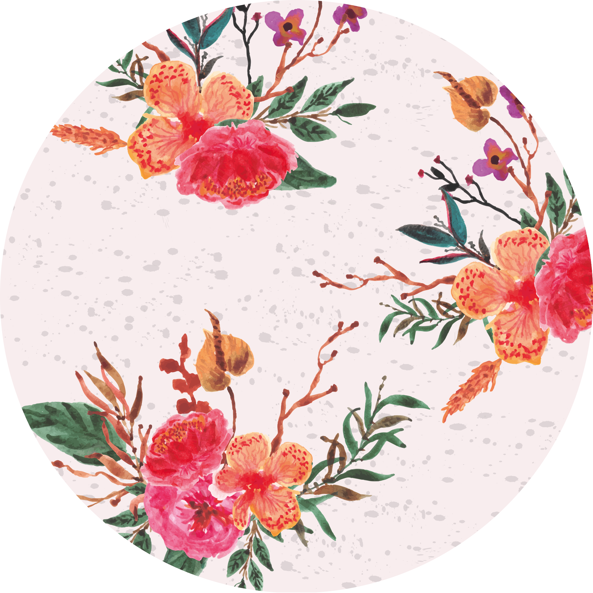 Peonies and orchids floral vinyl carpet - TenStickers