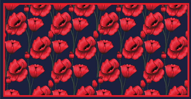 Red Poppy Arrangement floral vinyl carpet - TenStickers