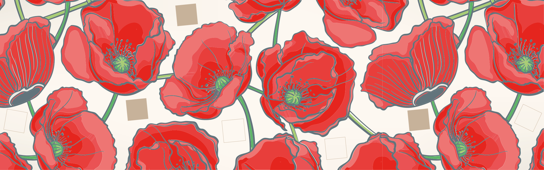 Crimson Blossom Sophistication floral vinyl carpet - TenStickers