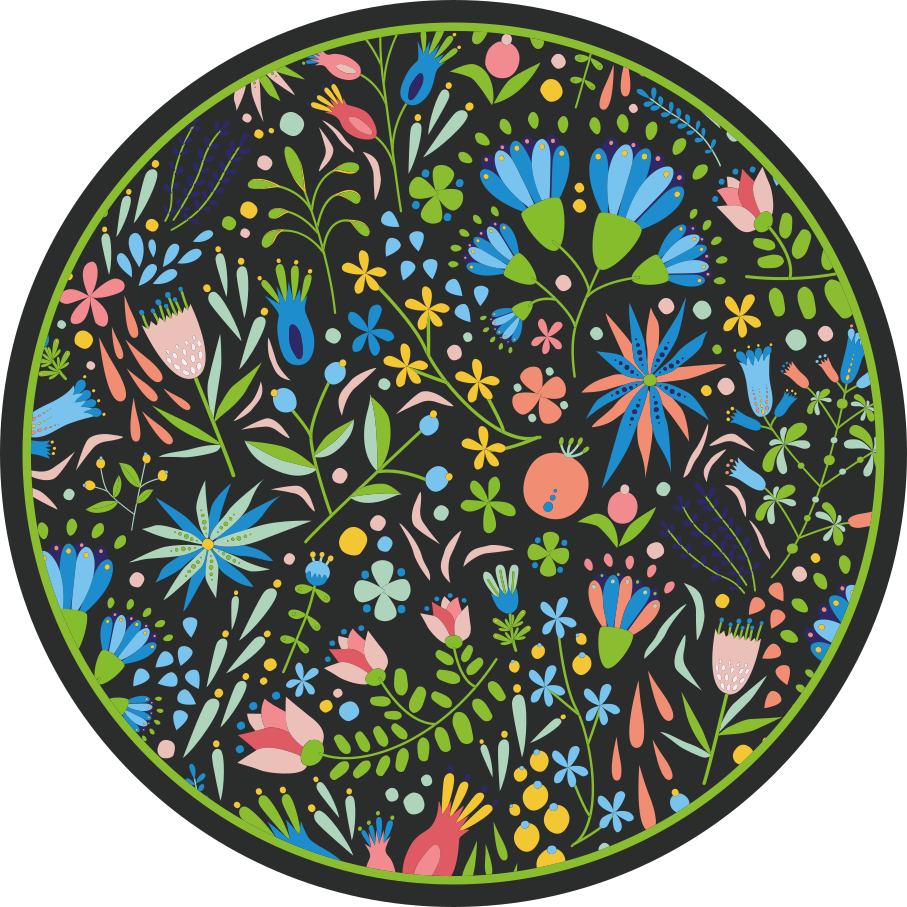 Vibrant botanical print floral vinyl carpet - TenStickers