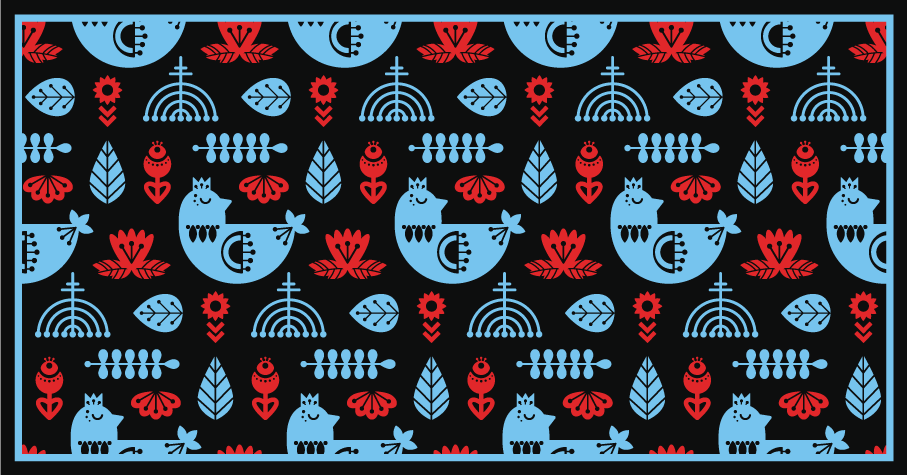 Colorful folk patterns animal vinyl carpet - TenStickers