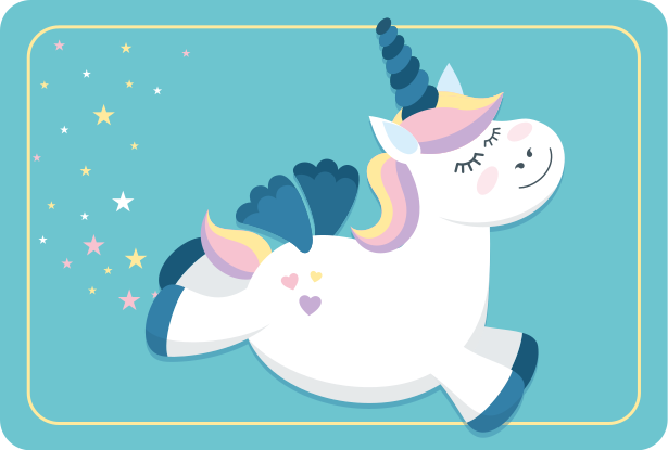 Cute Unicorn Gallop kids vinyl carpet - TenStickers