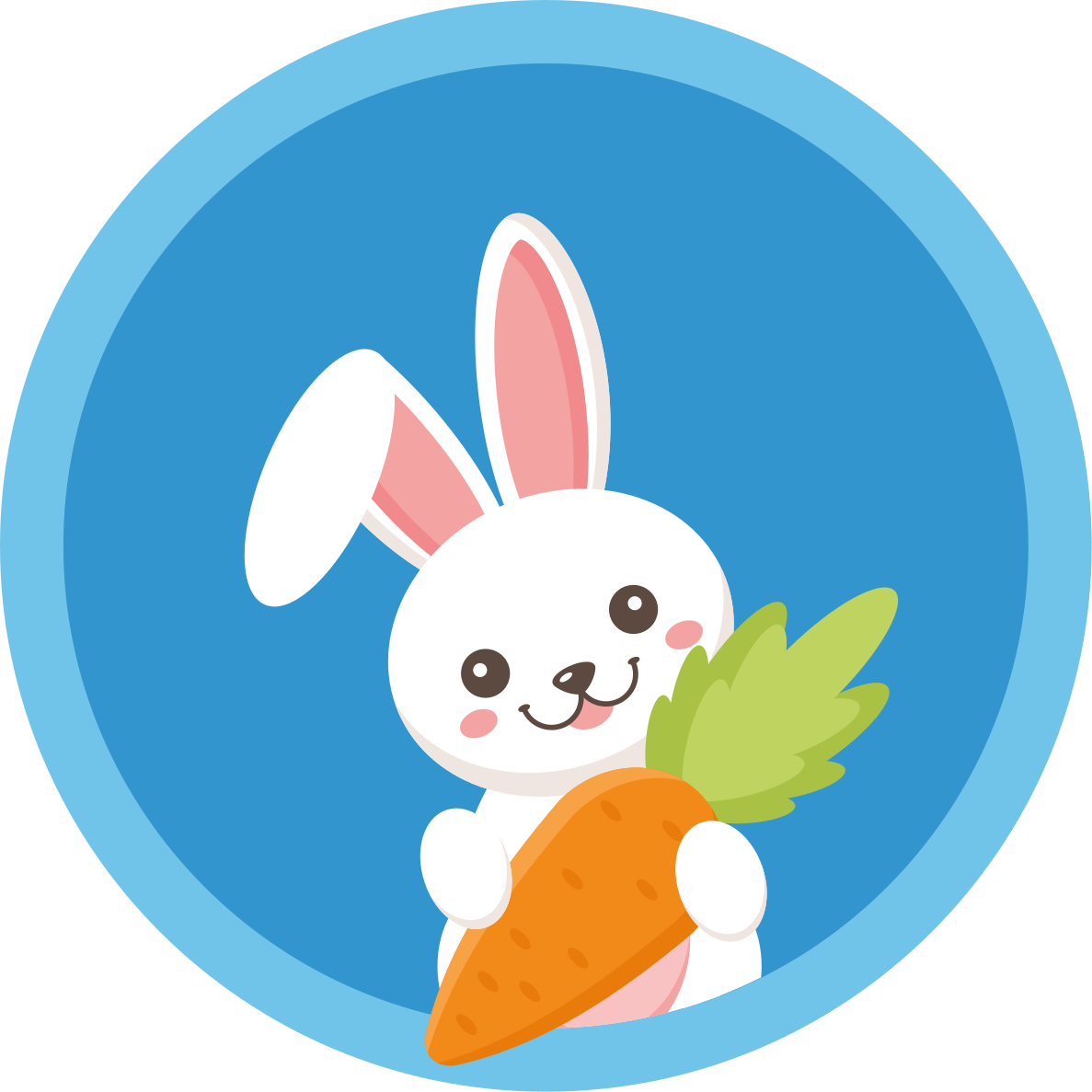 Happy bunny with carrot animal vinyl carpet - TenStickers