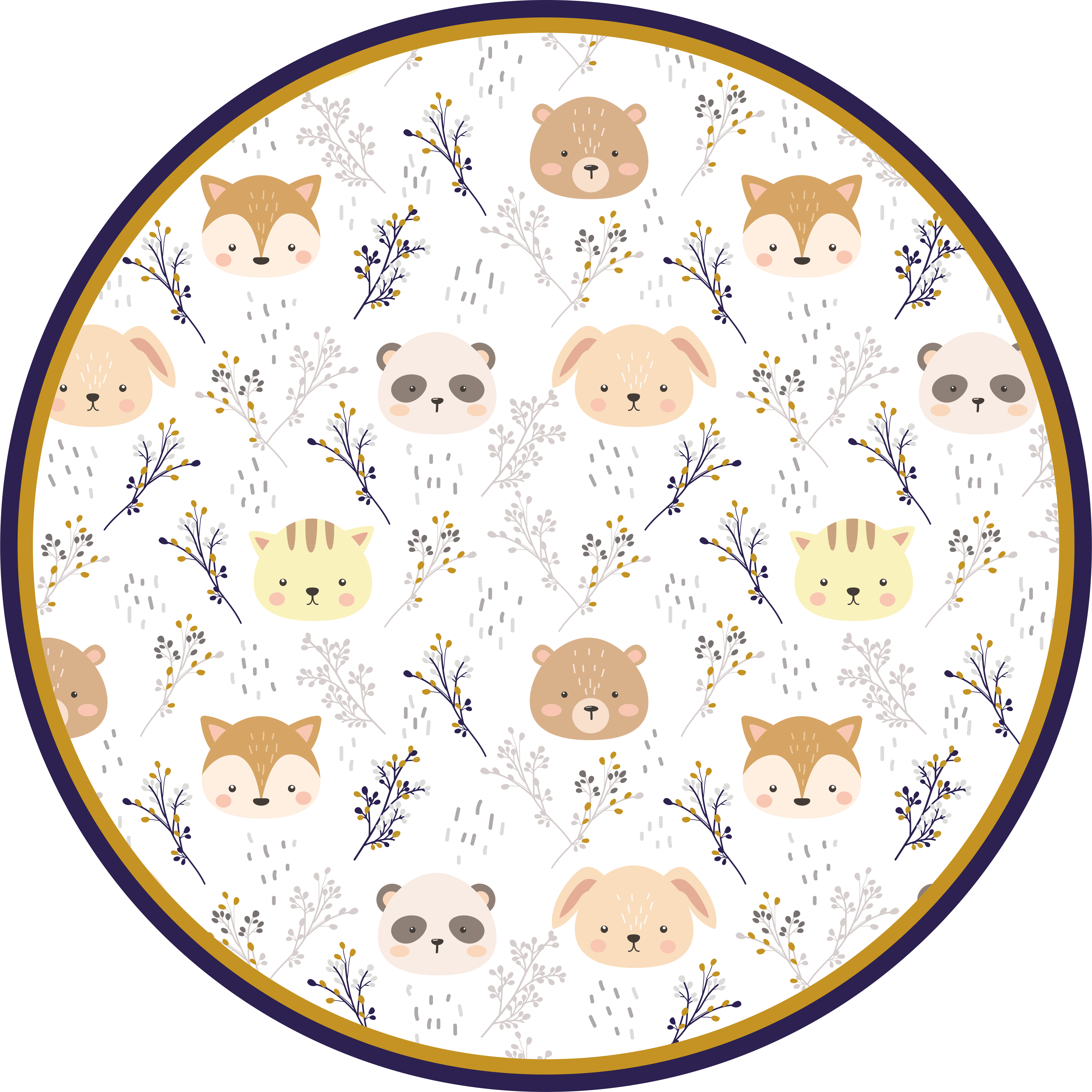 Adorable forest creatures kids vinyl carpet - TenStickers