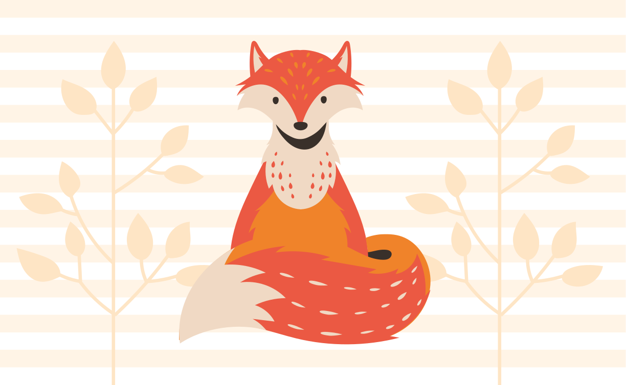Cute Fox Illustration kids vinyl carpet - TenStickers