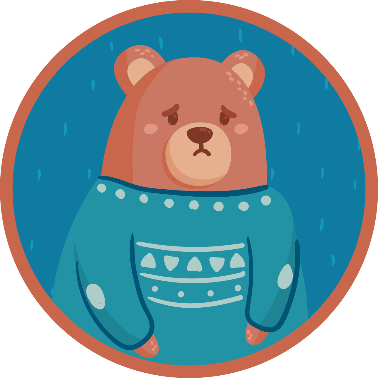 Sad Bear Sweater nursery vinyl carpet - TenStickers