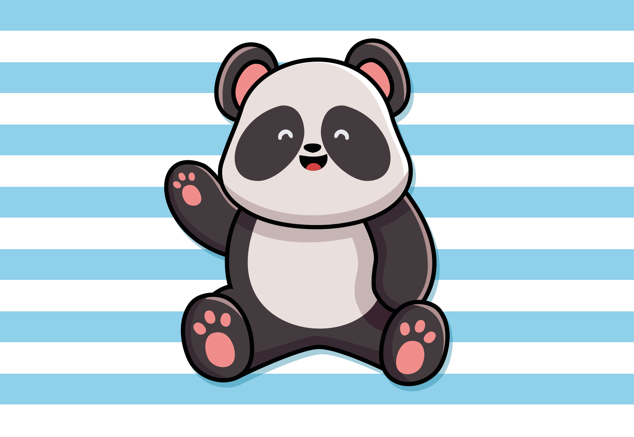 Playful Panda Design kids vinyl carpet - TenStickers