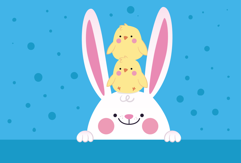 Happy bunny with chicks kids vinyl carpet - TenStickers