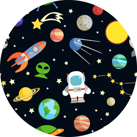 Cosmic discovery design star vinyl carpet - TenStickers