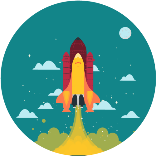 Rocket launch star vinyl carpet - TenStickers