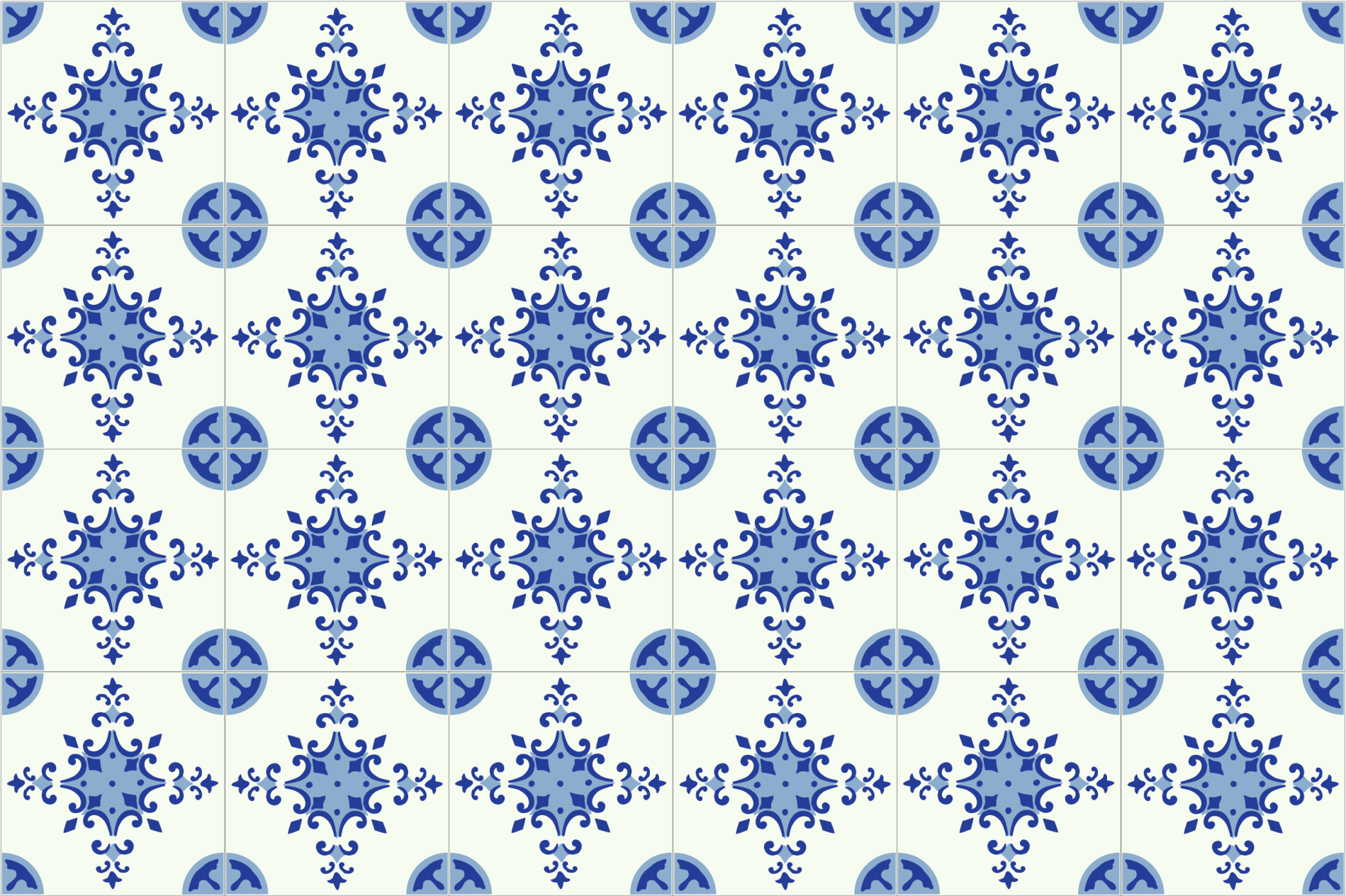Azure Blossom Arrangement tile vinyl carpet - TenStickers