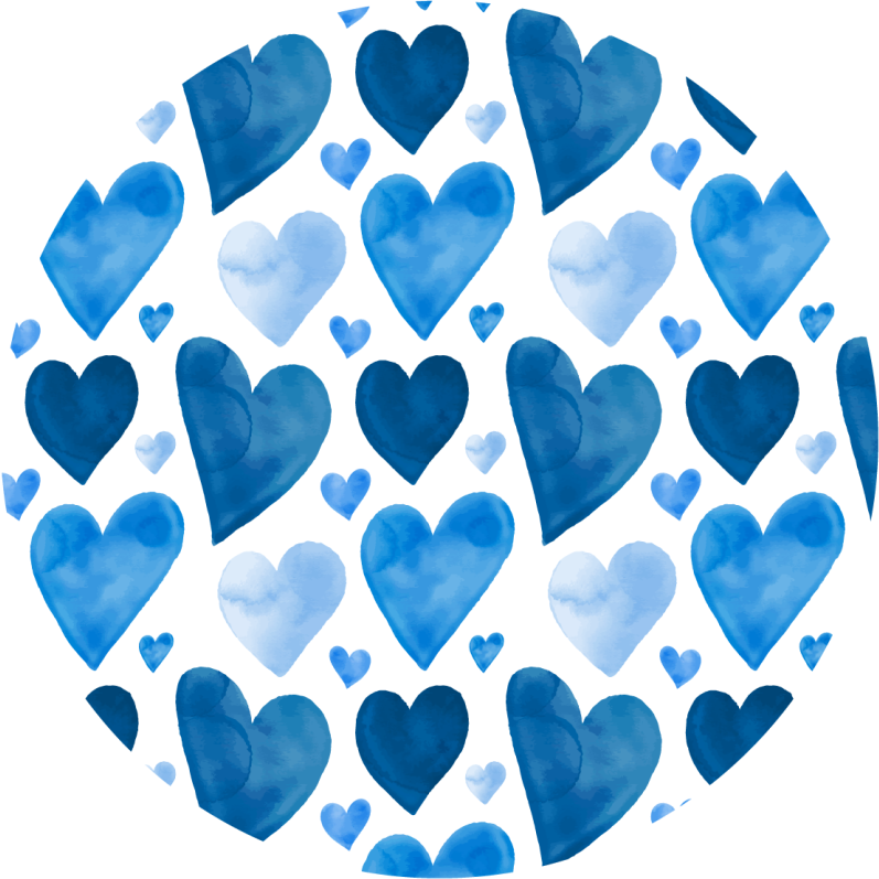Blue heart pattern teen vinyl carpet - TenStickers