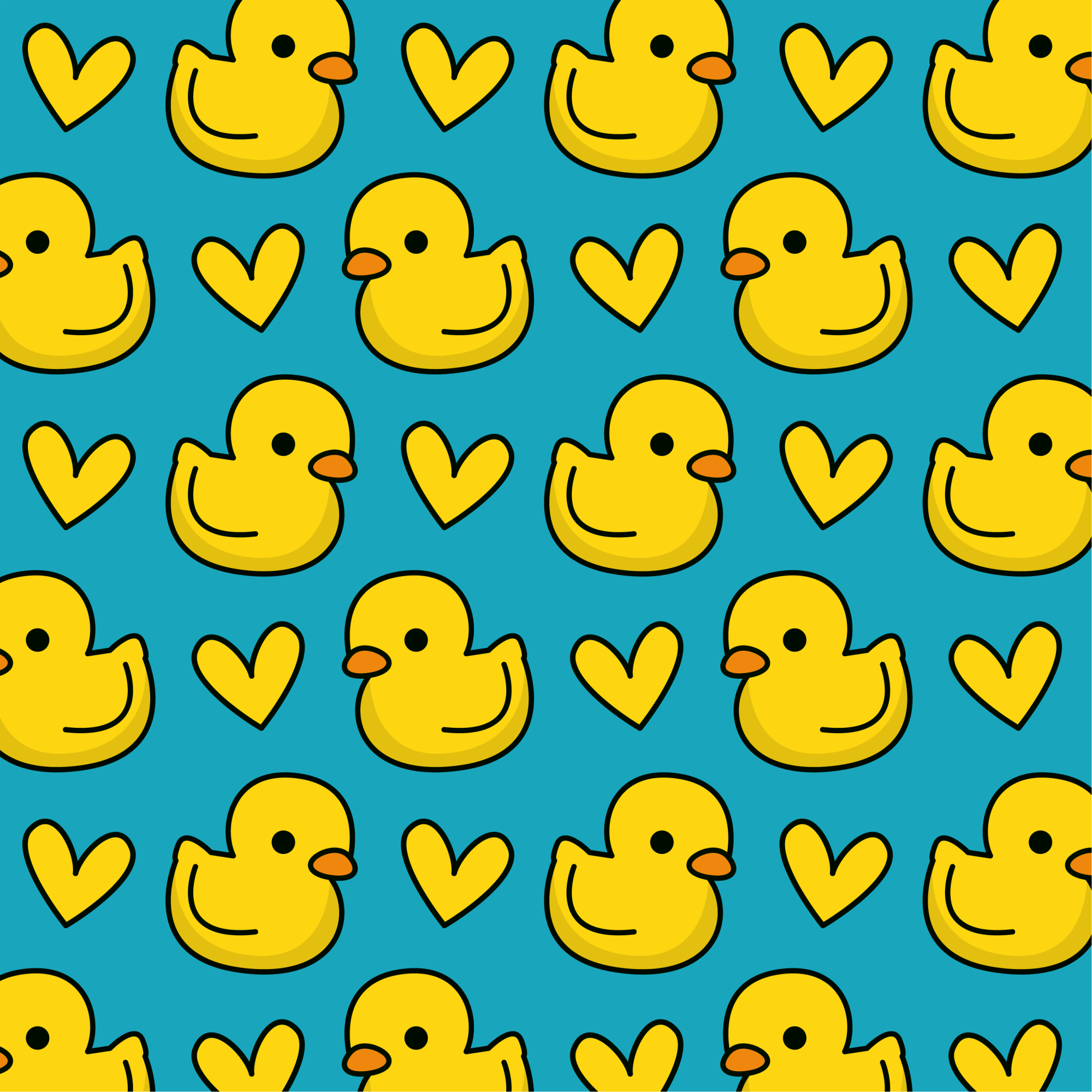 Ducklings pattern bathroom vinyl carpet - TenStickers
