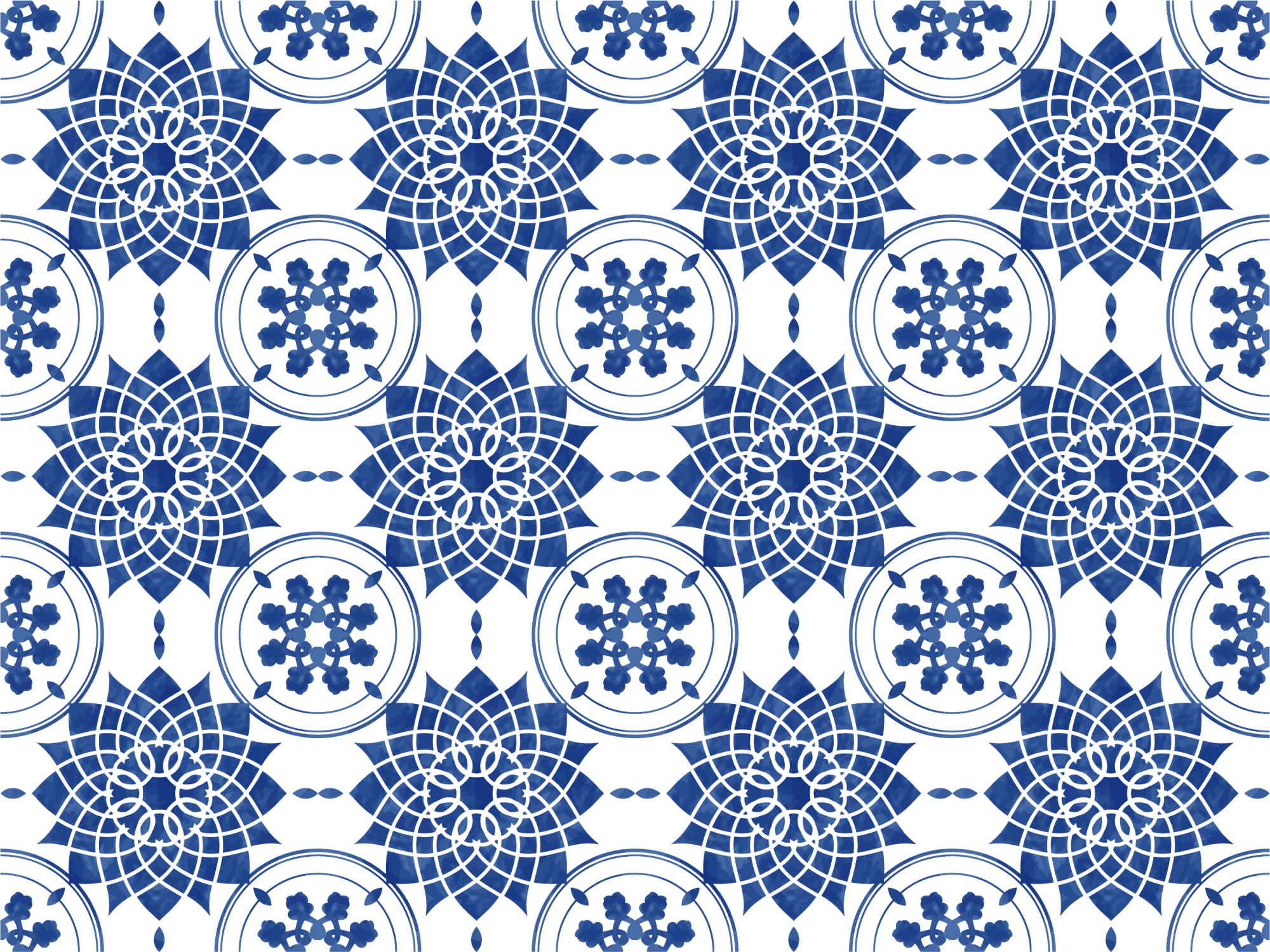 Intricate Blue Motifs mandala vinyl carpet - TenStickers