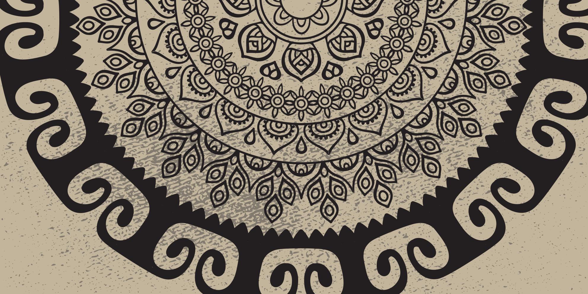 Sophisticated motif mandala vinyl carpet - TenStickers