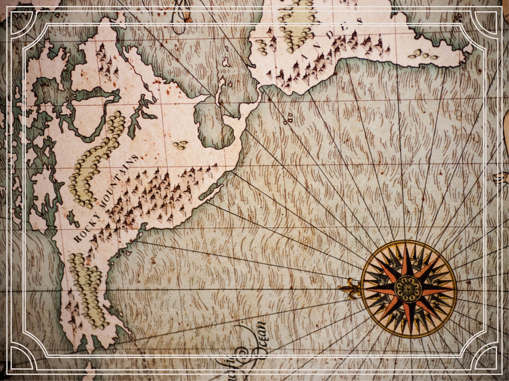 Antique nautical chart world map vinyl carpet - TenStickers