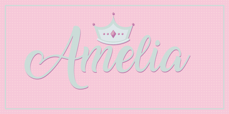 Crowned pink name custom vinyl carpet - TenStickers