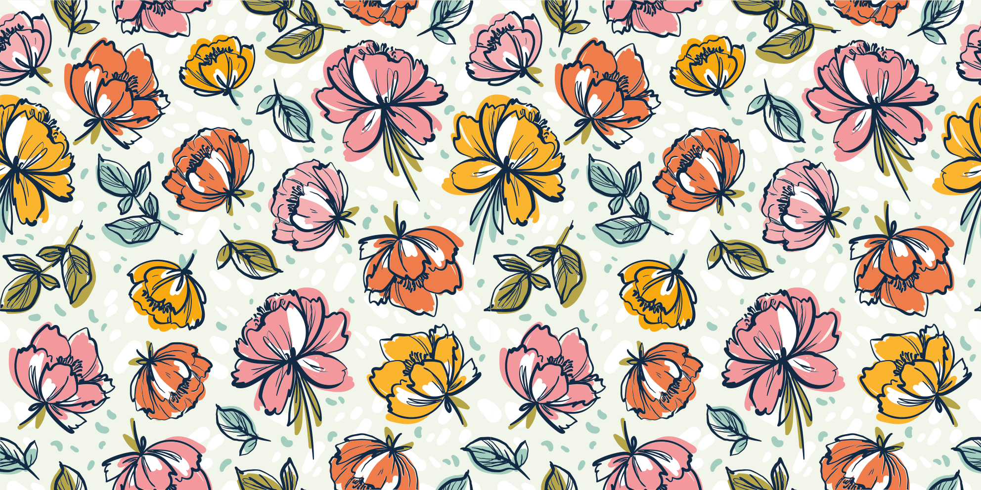 Blossoming garden design floral vinyl carpet - TenStickers