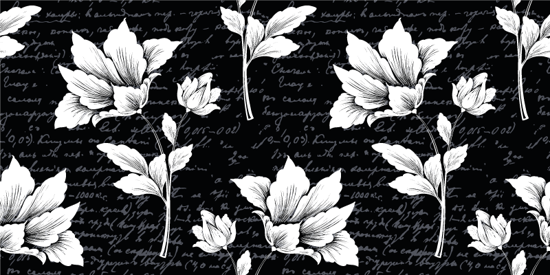 Floral vinyl carpet with elegant botanical design - TenStickers