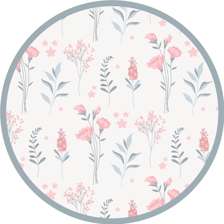 Blossoming elegant pattern floral vinyl carpet - TenStickers