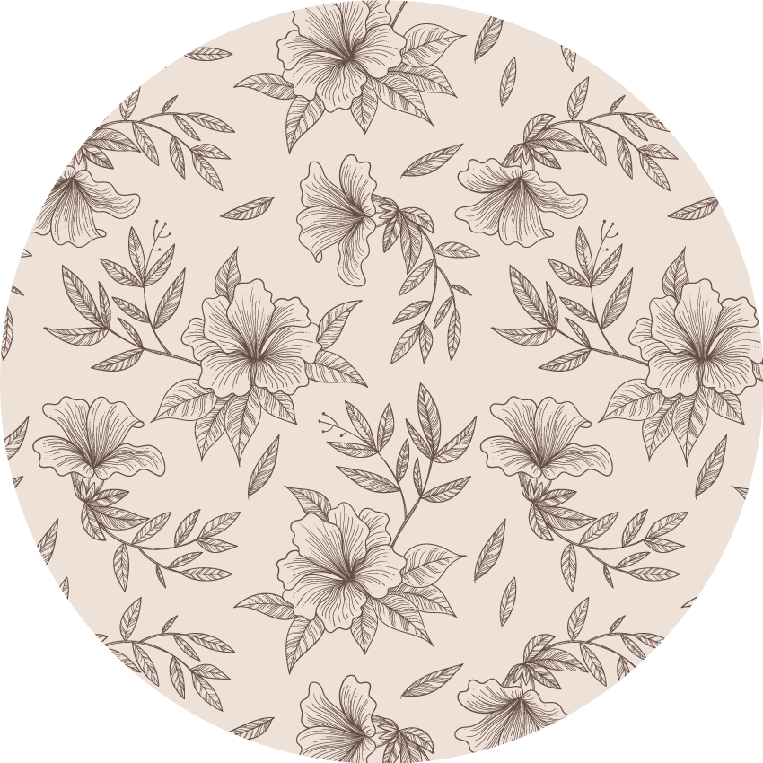 Botanical Outline Concept floral vinyl carpet - TenStickers
