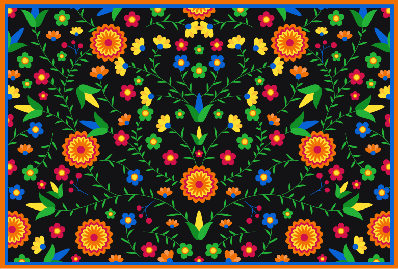 Colors Vibrant Motif floral vinyl carpet - TenStickers