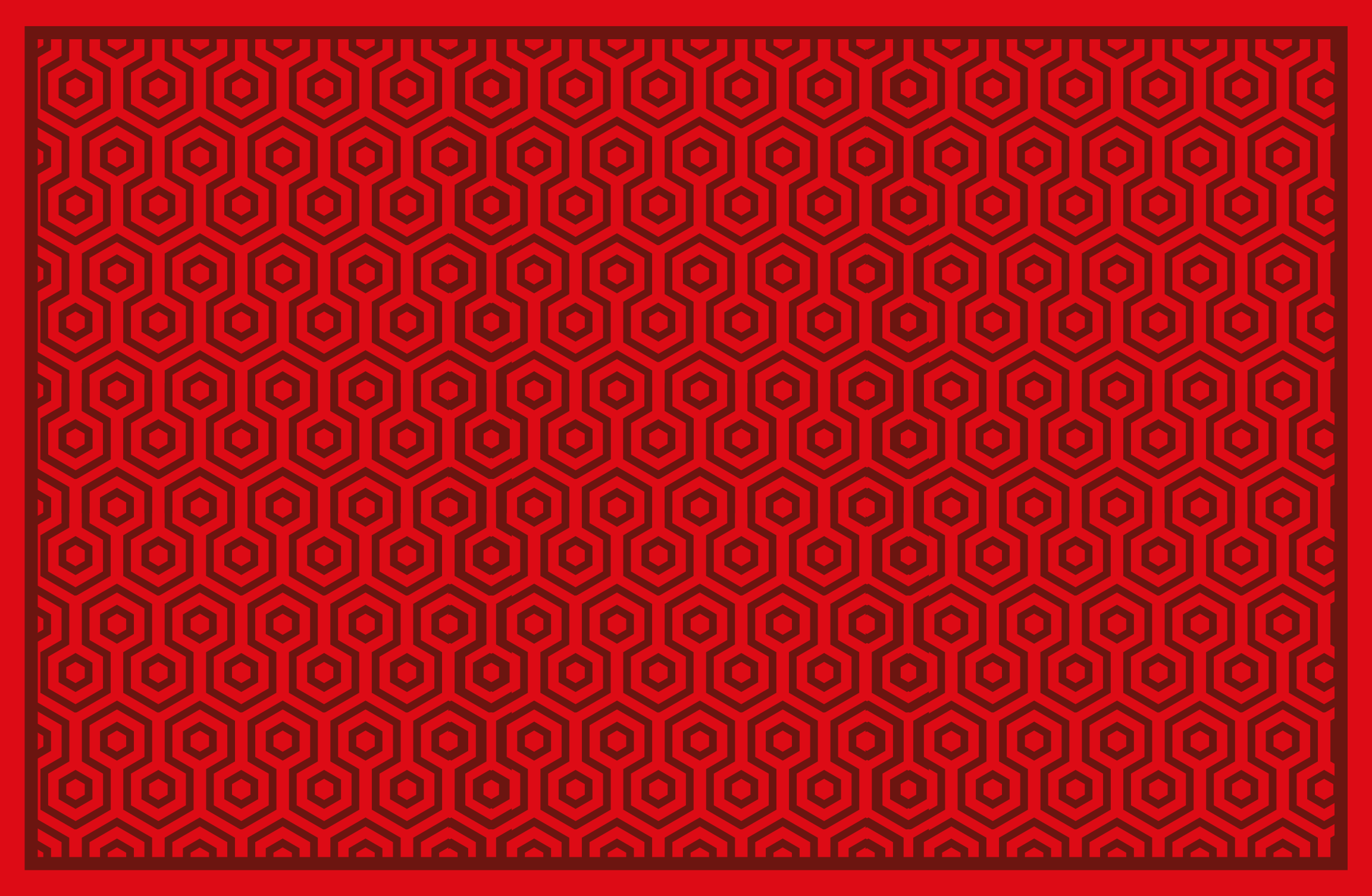 Red hexagonal arrangement geometric vinyl carpet - TenStickers