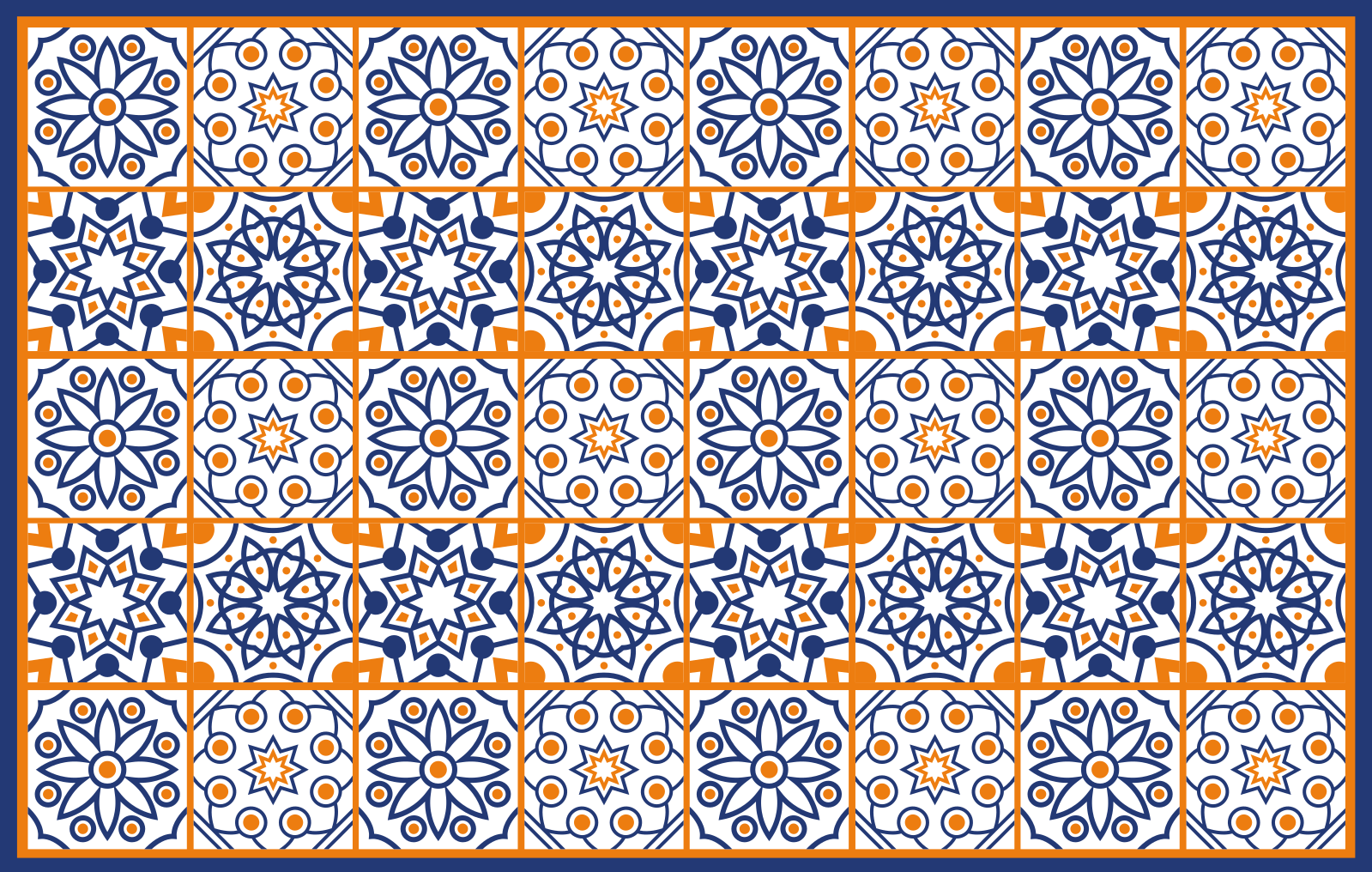 Tile vinyl carpet vibrant blue design - TenStickers