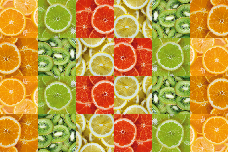 Citrus slice mosaic kitchen vinyl carpet - TenStickers