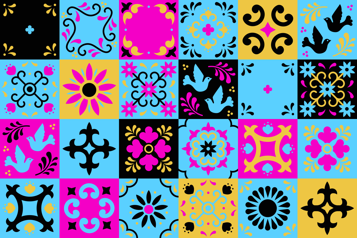 Mosaic vinyl carpet colorful pattern design - TenStickers