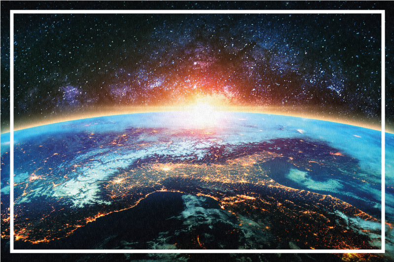 Planetary View world map vinyl carpet - TenStickers