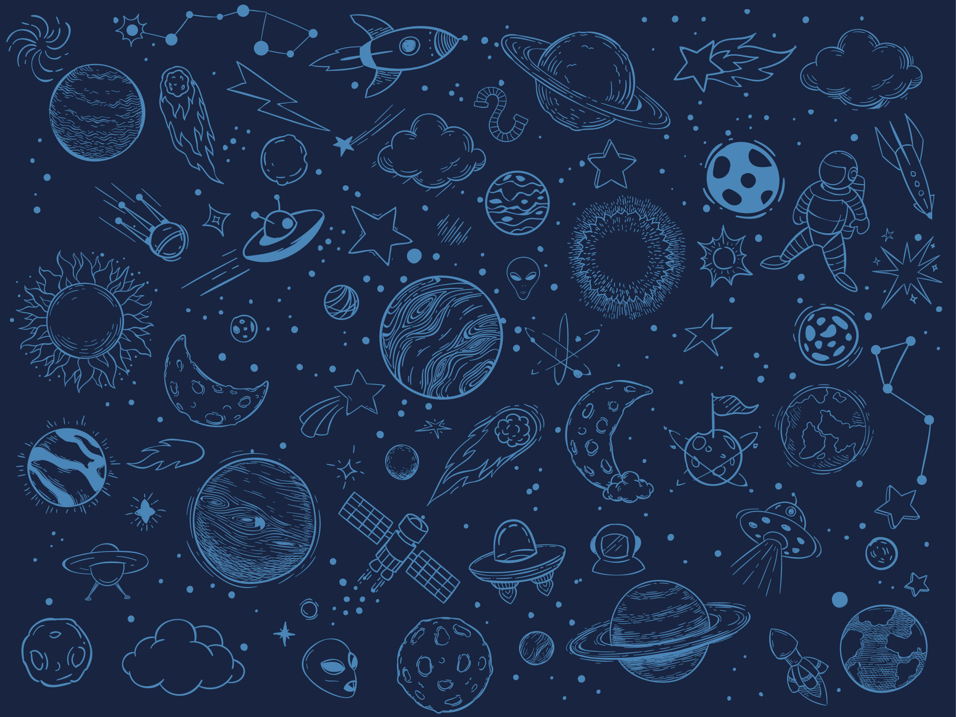 Blue cosmic adventure star vinyl carpet - TenStickers