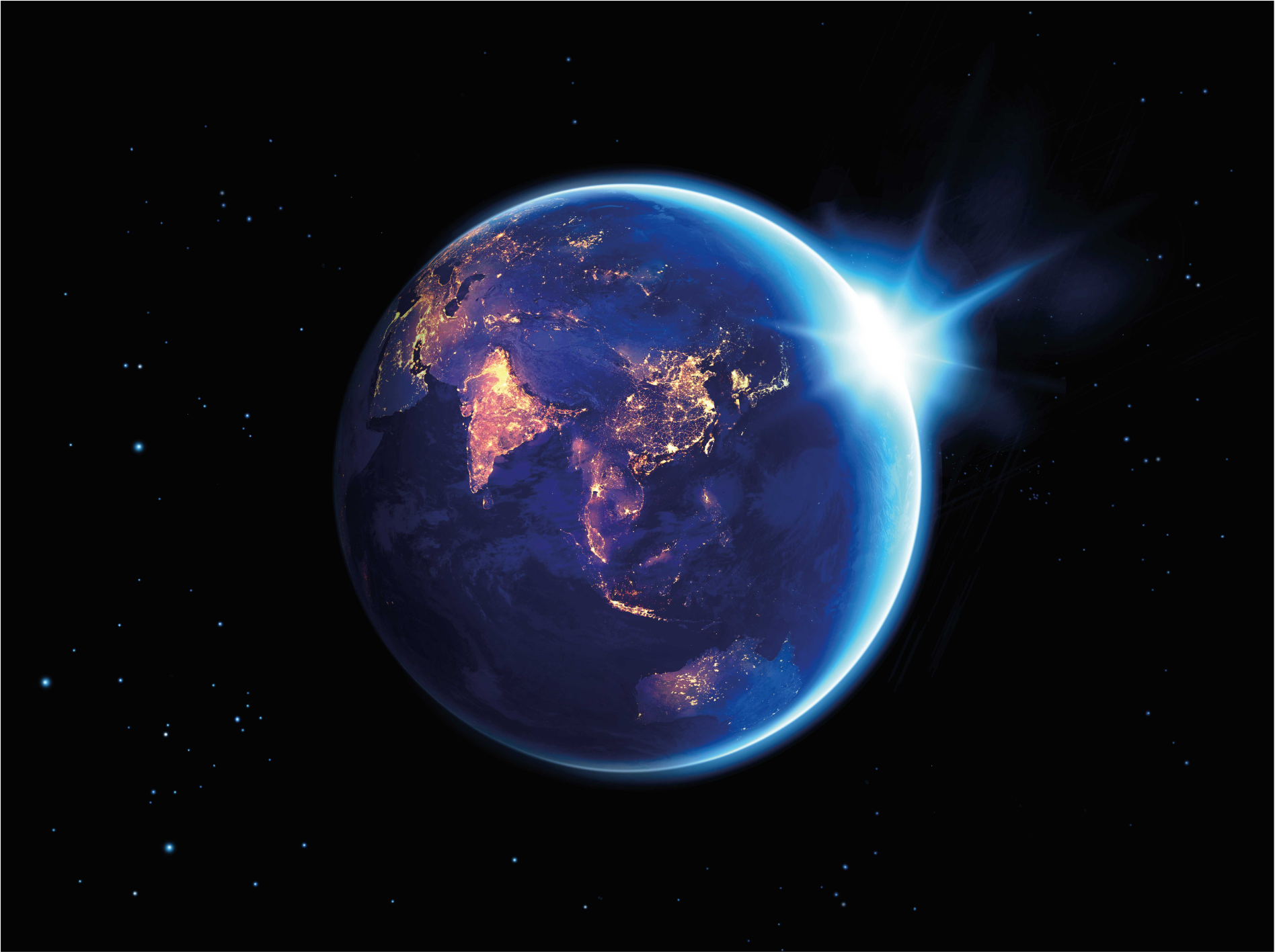 Earth Planet View world map vinyl carpet - TenStickers