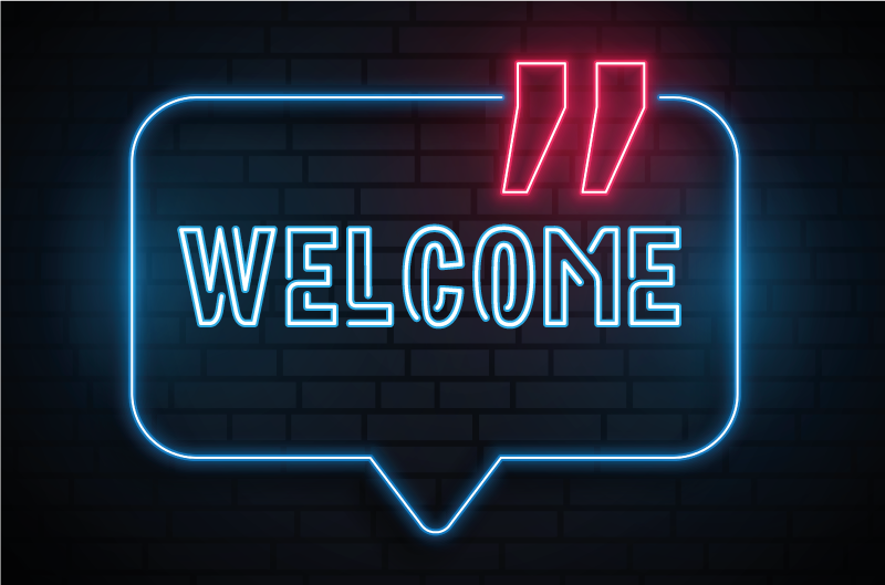 Neon blue sign entrance hall vinyl carpet - TenStickers