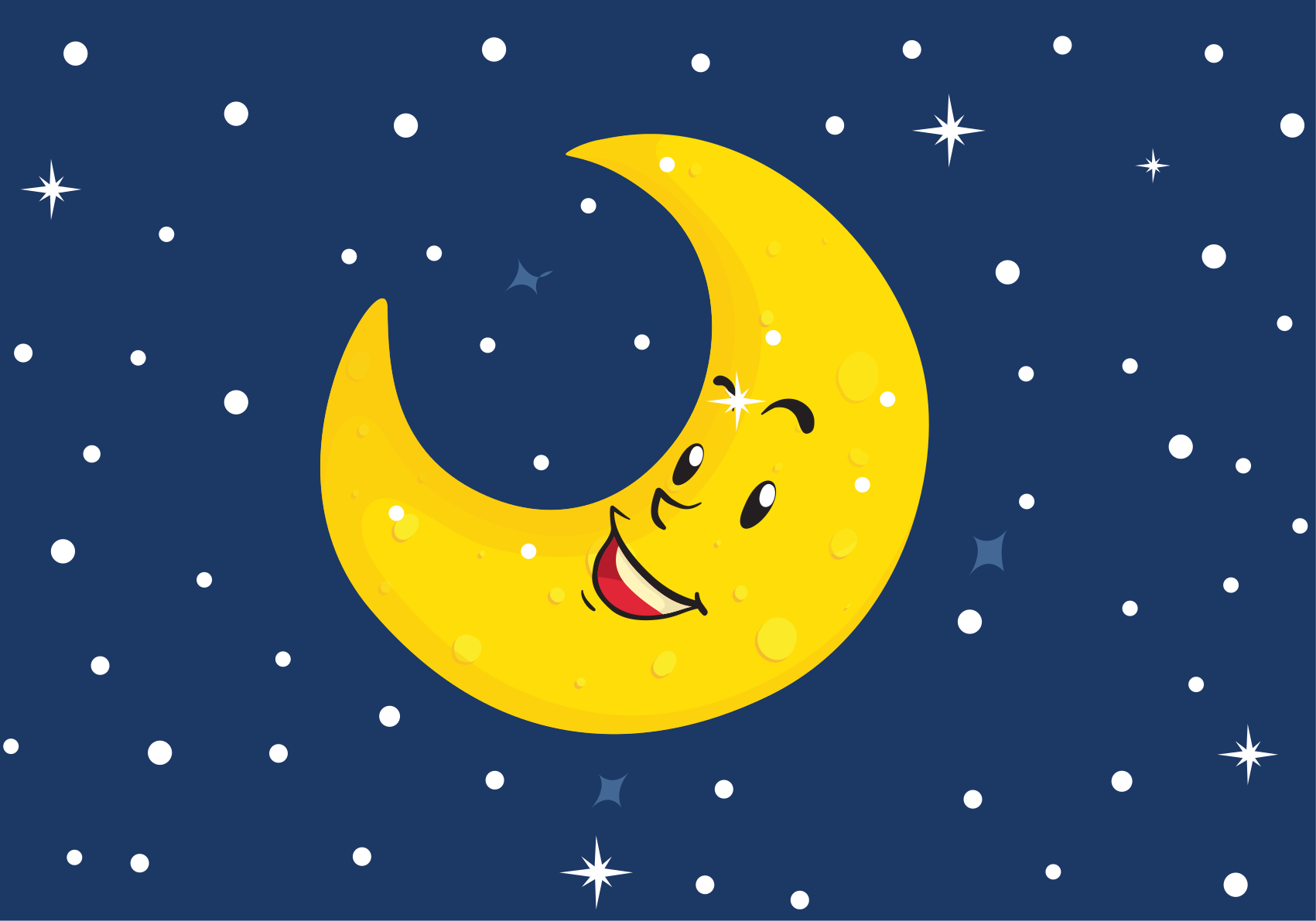 Happy Moon Smiling nursery vinyl carpet - TenStickers