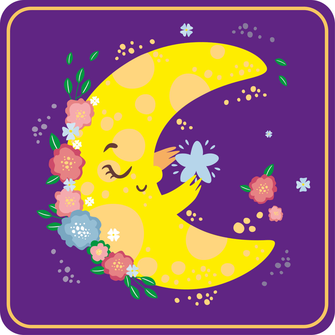 Cheerful Moon Blossom star vinyl carpet - TenStickers