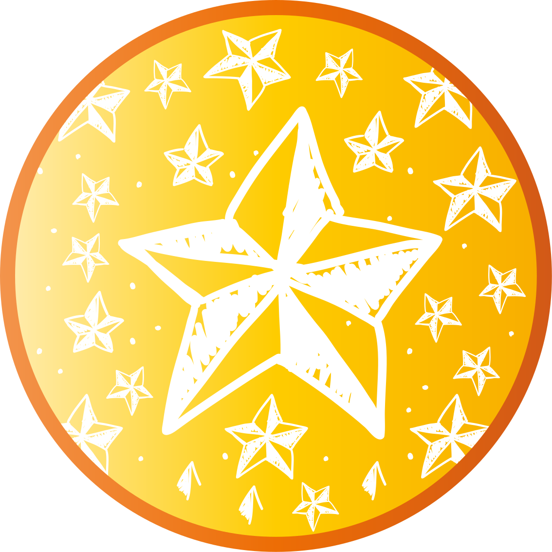 Starry Yellow Theme star vinyl carpet - TenStickers